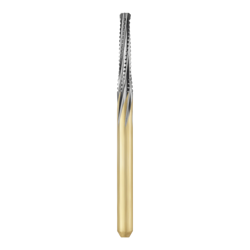 Carbide FG bur – FLAT END TAPER SHAPE - Gold plated Flat End Taper