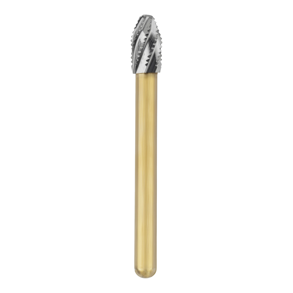 Carbide FG bur – FOOTBALL SHAPE - Gold plated Football Shape