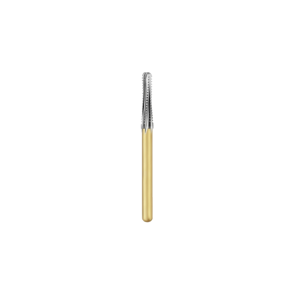 Carbide FG bur – END TAPER SHAPE - Gold plated Round End Taper