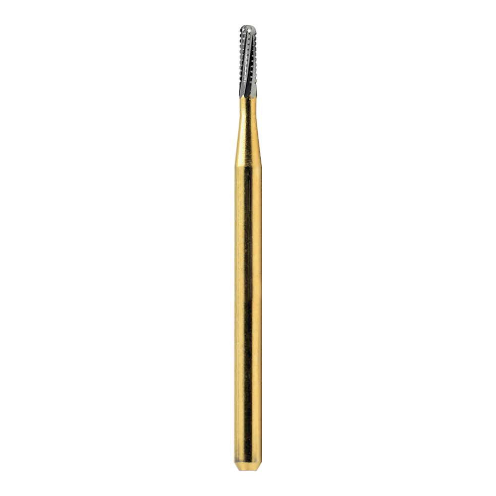 Carbide FG bur – BARRACUDA METAL CUTTING- GOLD 1557 LENGTH Round End Cross Cut Fissure
