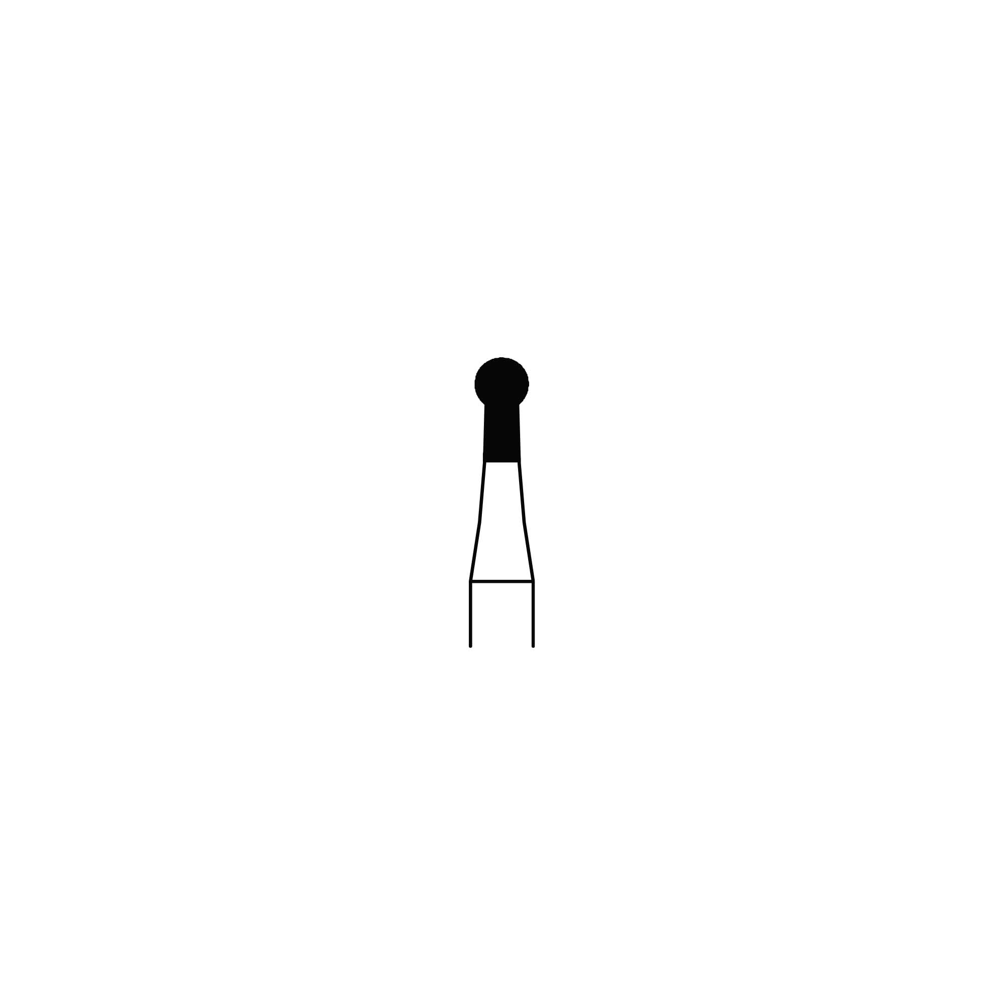 Round+Neck diamond bur Medium grit – A125M