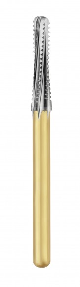 Carbide FG bur – END TAPER SHAPE - Gold plated Round End Taper
