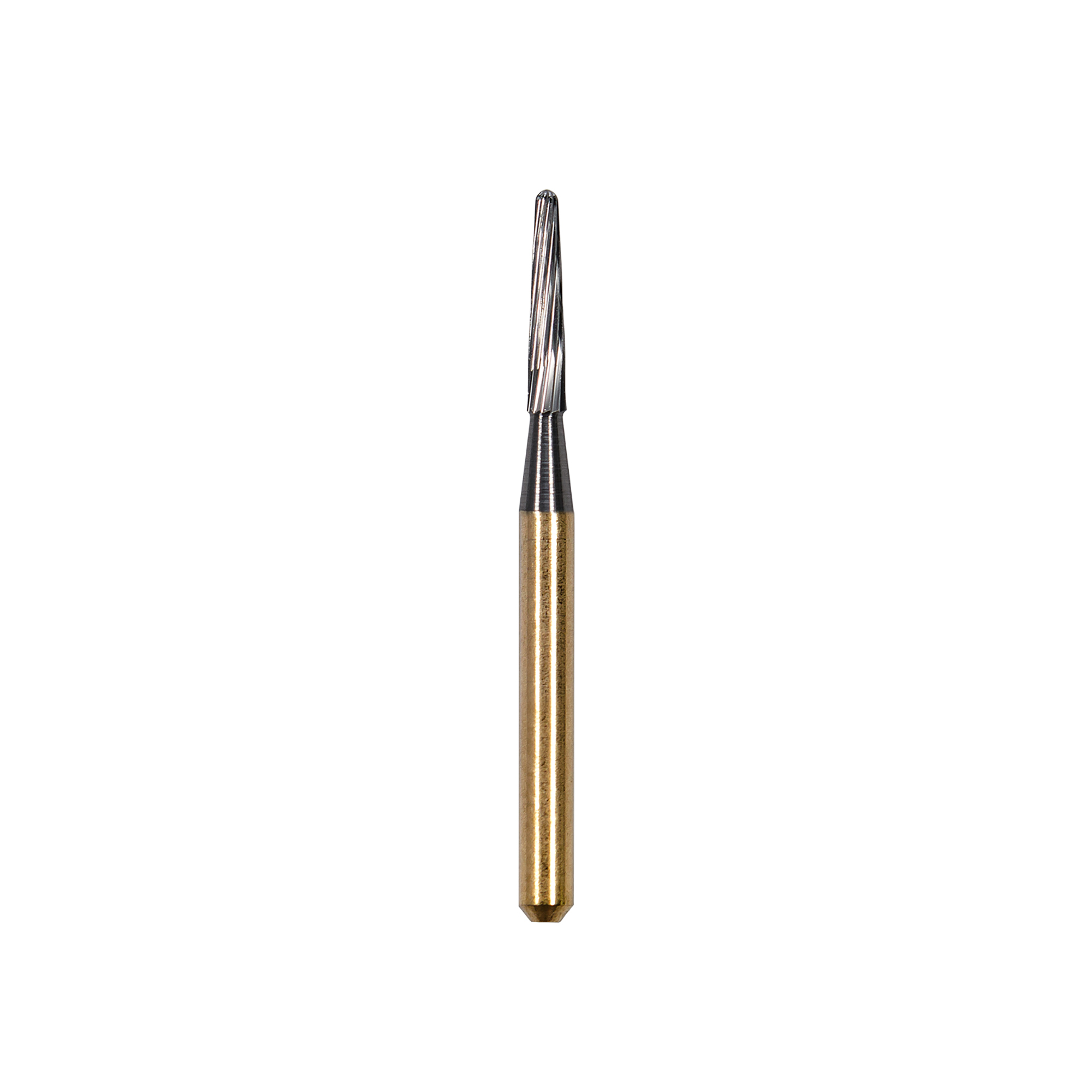 Carbide FG bur –Carbide FG bur – 12 blades - Gold plated Round End Taper