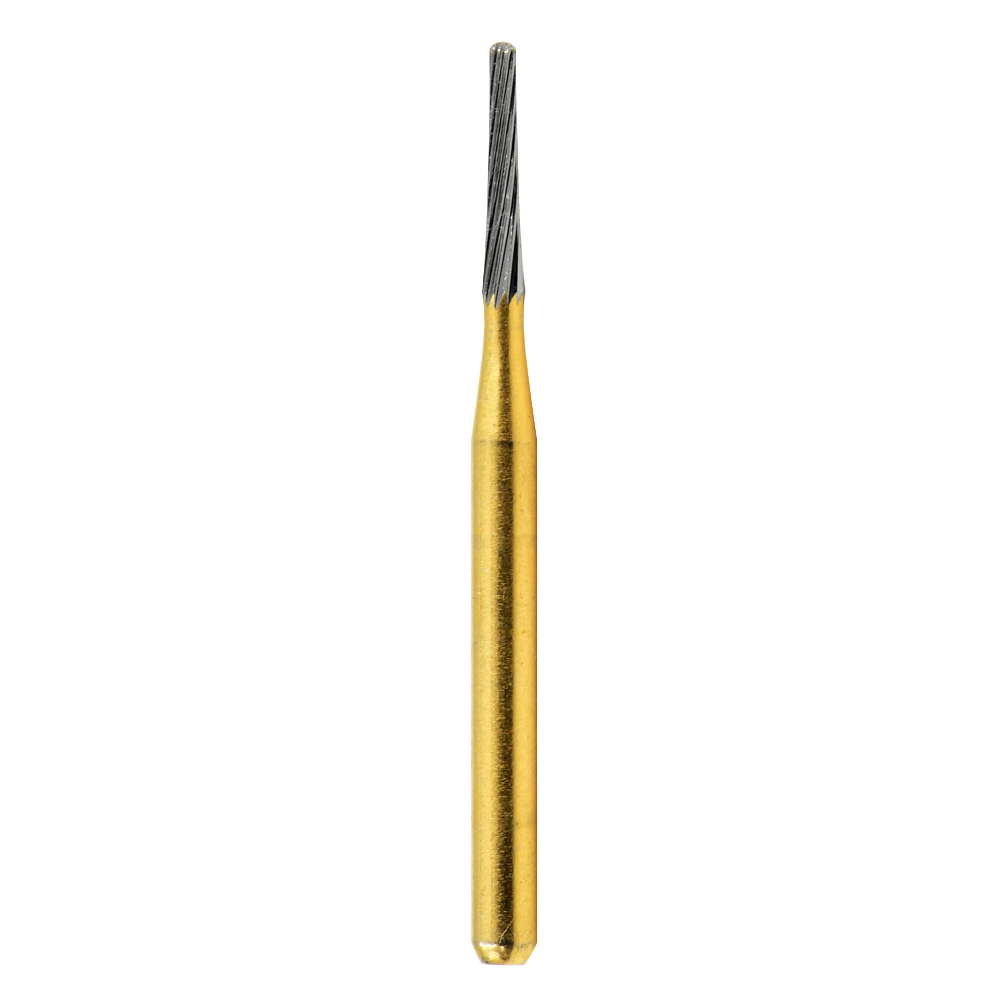 Carbide FG bur –Carbide FG bur – 12 blades - Gold plated Round End Taper – FG7664