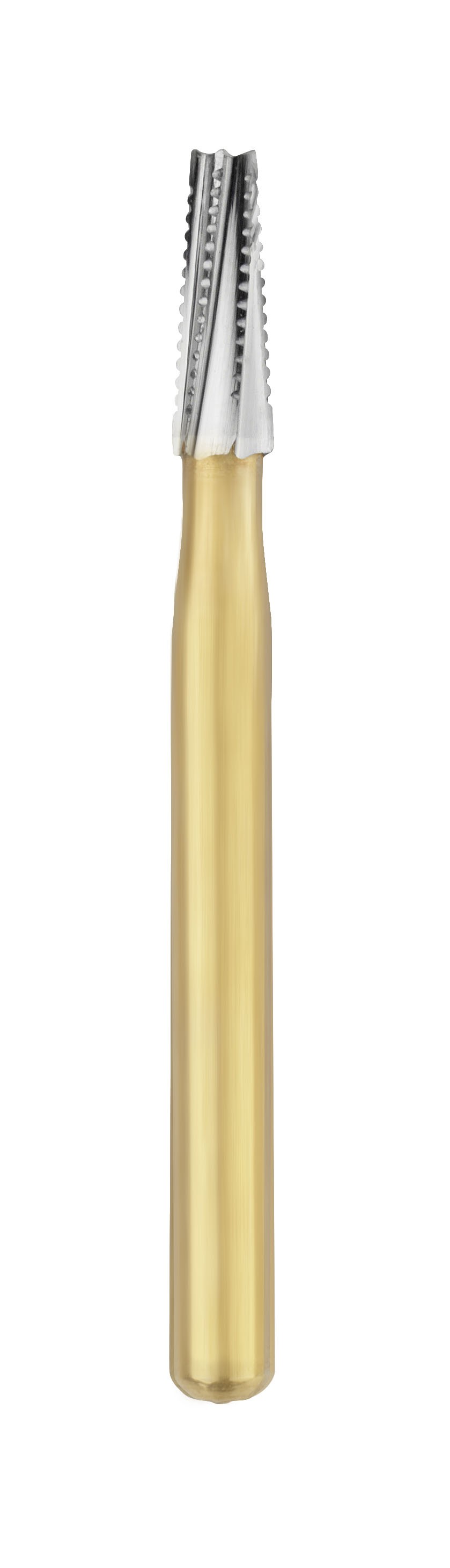 Carbide FG bur – BARRACUDA #702 - Gold plated Cross Cut Tapered Fissure